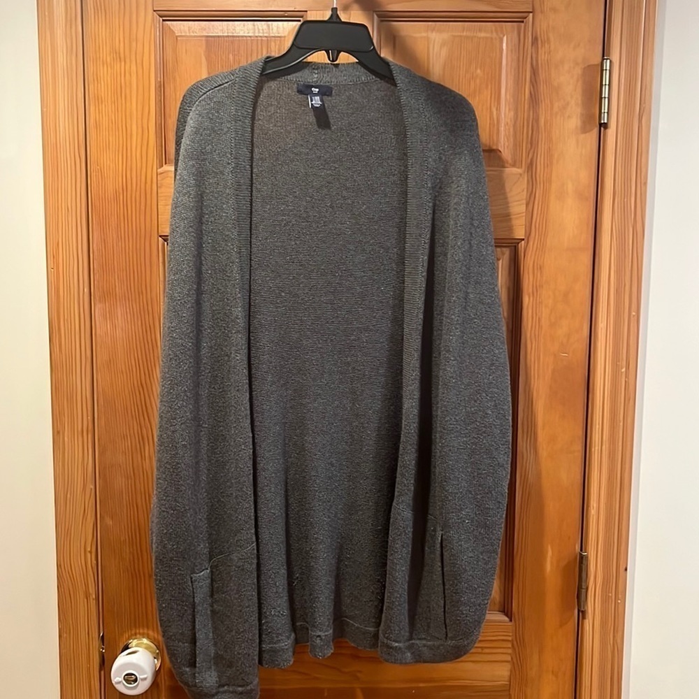 Gap womens gray oversize short sleeve cardigan sweater size xsmall / small .